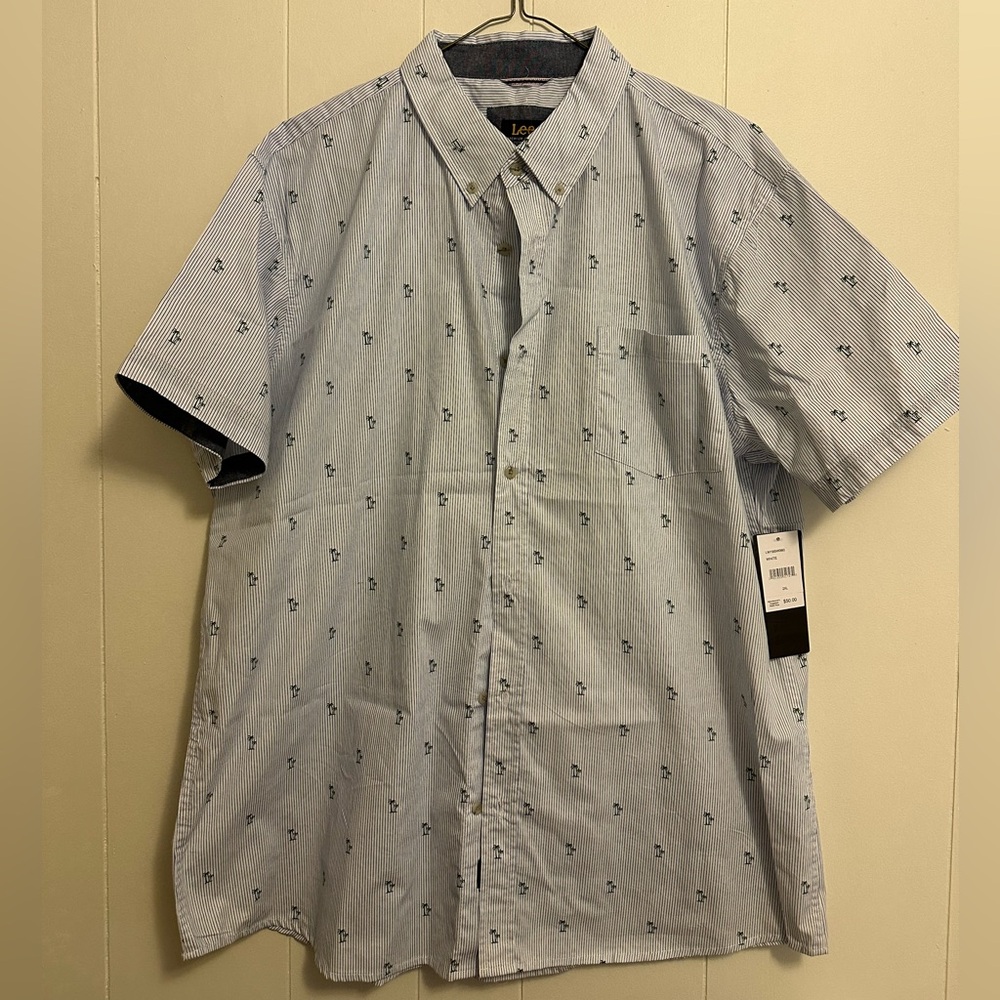 Striped short sleeve button up